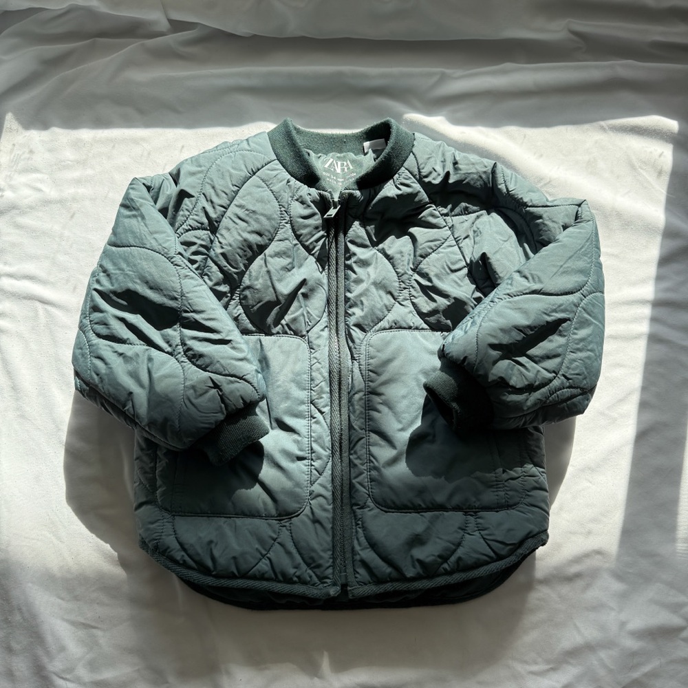 Zara Kids Green Padded Bomber 3-4T